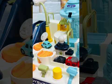 Дитячий великий автотрек "Космічна станція" 2в1 ігровий трек з автоматичним підйомником машинками підсвічуванням, видео 1