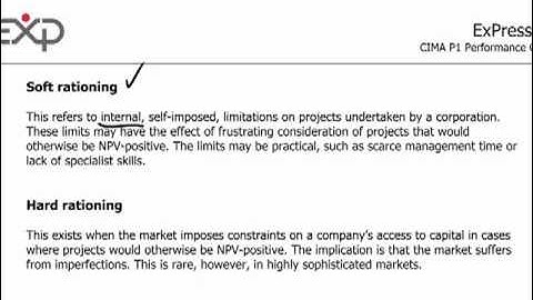 CIMA P1 - 11 Profitability index, capital rationing, risk
