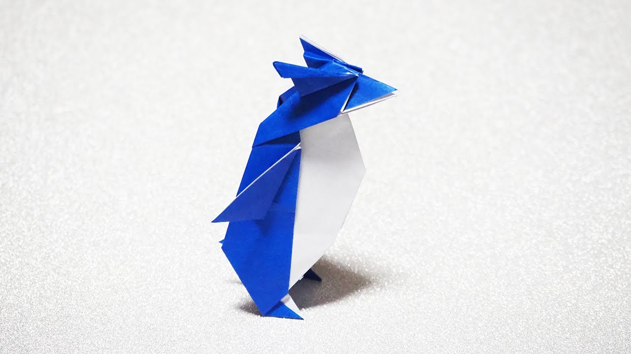 簡単折り紙】イワトビペンギンの折り方 How to make a penguin - YouTube
