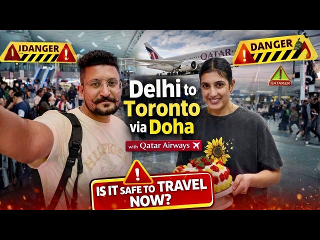 India to Canada Travel Vlog 🇮🇳✈️🇨🇦 Delhi → Doha → Toronto Full Journey ✈️