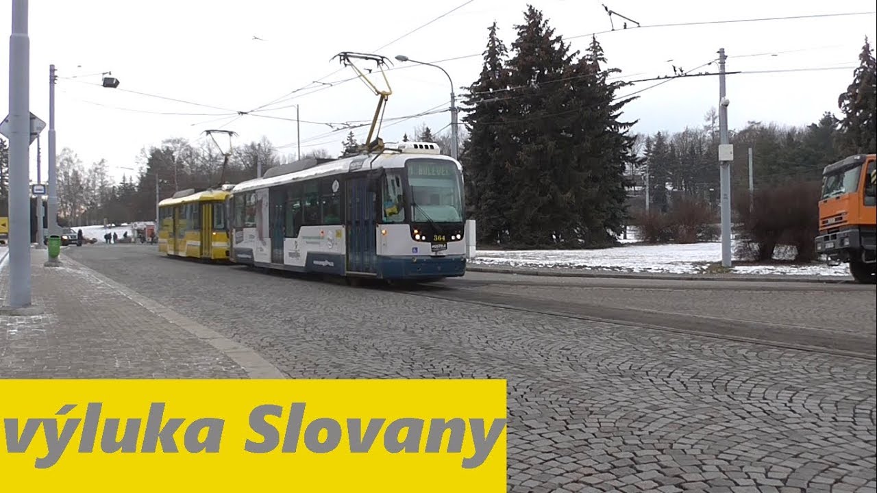 Plzeňské tramvaje - Výluka Slovany leden 2019