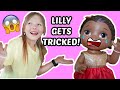 BABY ALIVE gets TRICKED by MOMMY! FIDGET TRADING! The Lilly and Mommy Show! FUNNY KIDS SKIT!