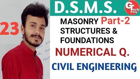 DSMS | Numerical Questions on masonry structures and foundations | Civil Engineering by Gaurav Sir