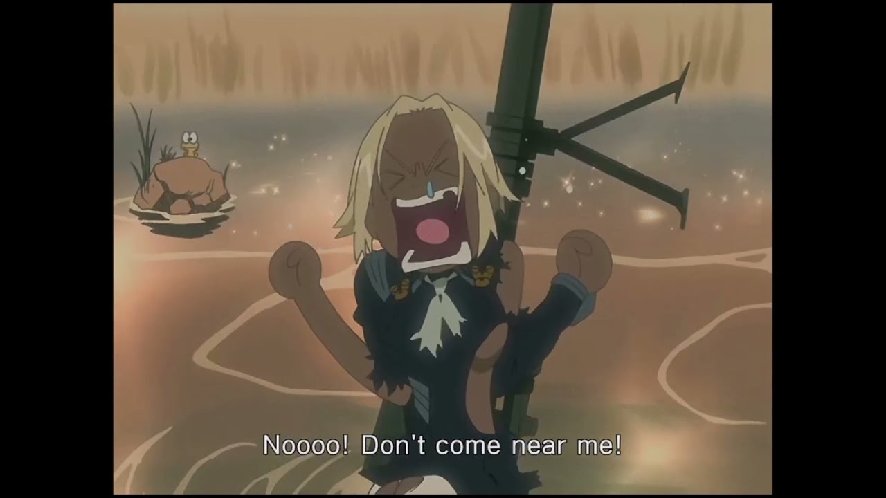 FLCL raharu vs amarao fight ep5 HQ sub