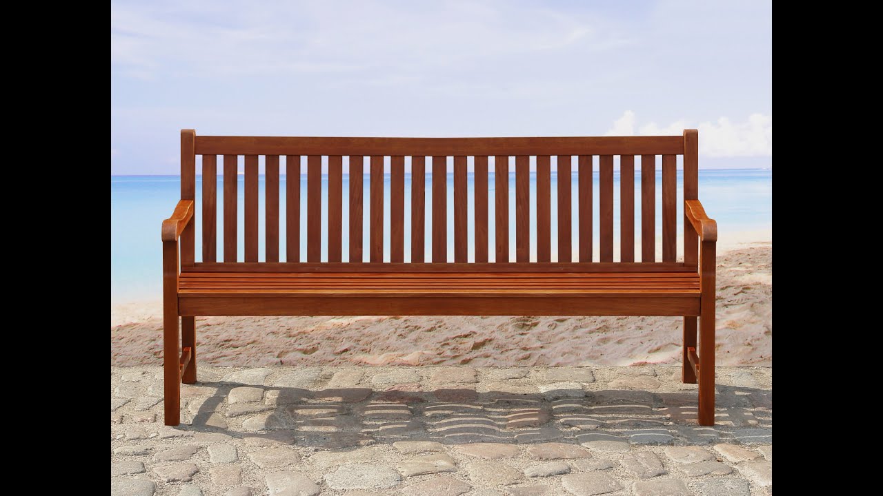 Beliani holz gartenbank holzbank parkbank sitzbank 160 cm ...