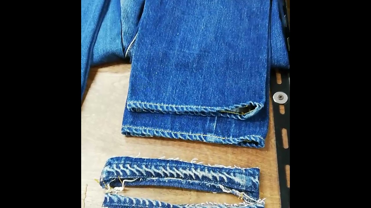 スソ上げアタリ出し加工 ユーズド加工ジーンズなど Youtube