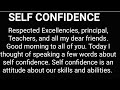 Speech on self confidence  self confidence speech in english  self confidence speech 3