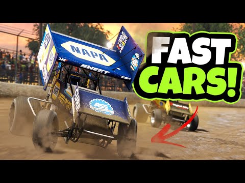 Racing & Crashing the FASTEST DIRT CARS! (World of Outlaws Game)