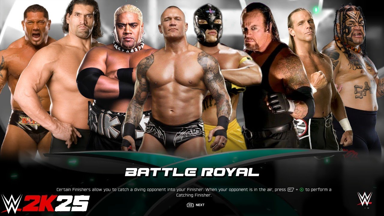 WWE 2k25 - Batista vs Khali vs Rikishi vs Randy vs Rey vs Undertaker vs Shawn vs Umaga: Battle Royal