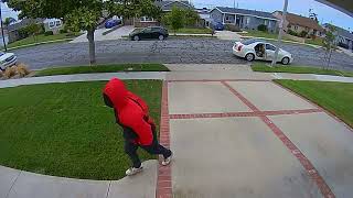 Red Jacket Man Steals Amazon Package | Caught on CCTV Camera