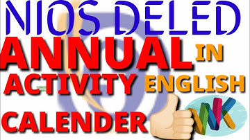 513-Annual activity calender part - 1 in english for nios deled untrained teachers #ANDY