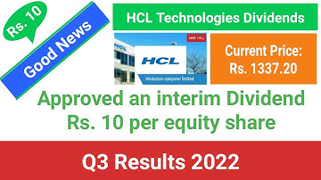 HCL Tech Q3 Results || HCL Tech Share || HCL Tech Dividends 2022 || HCL Technologies Dividends
