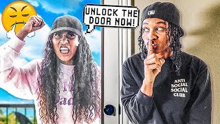 LOCKED OUT PRANK ON GIRLFRIEND! *BAD IDEA*