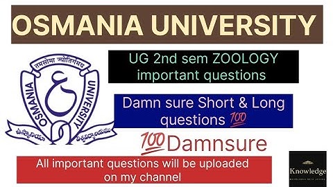 🔴OSMANIA UNIVERSITY| ZOOLOGY SEM-2 REGULAR 2025|DAMN SURE QUESTIONS SEM-2 |IMPORTANT QUESTION|PASS💯l
