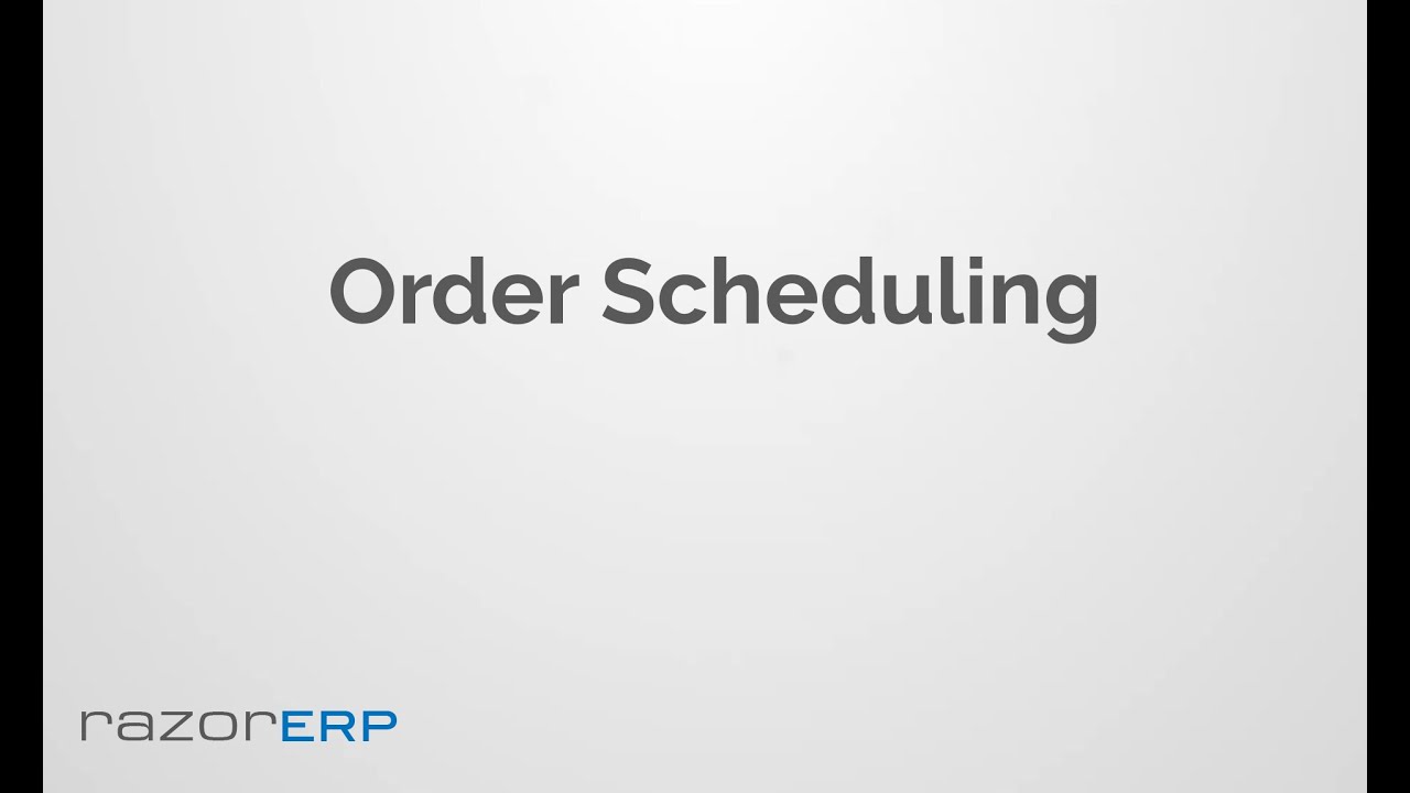Order Scheduling