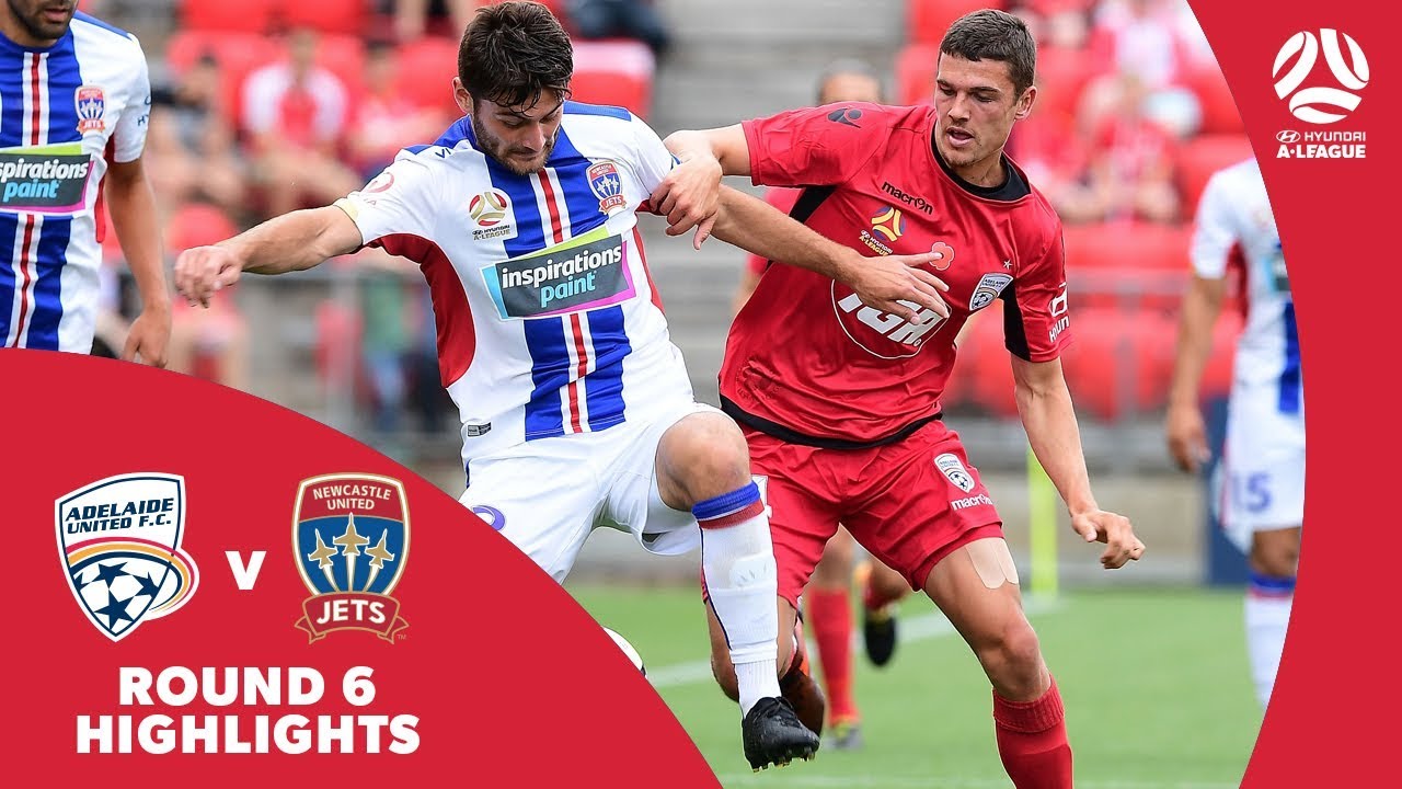 football score Hyundai A-League 2017/18 Round 6: Adelaide United 1 - 2 Newcastle Jets