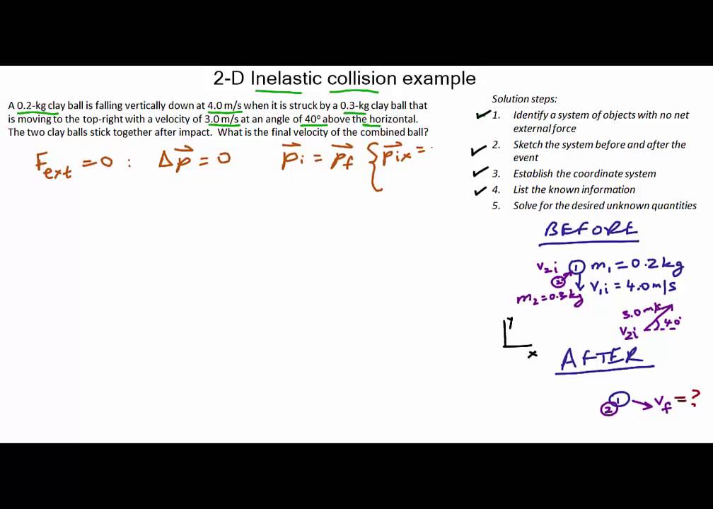 Slice162 2d Inelastic Collision Example Clay Balls Colliding In Air
