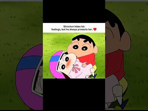 Shinchan hides his feelings, but always protects her. ❤️ #shinchan #lovestory #edit #shortsviral