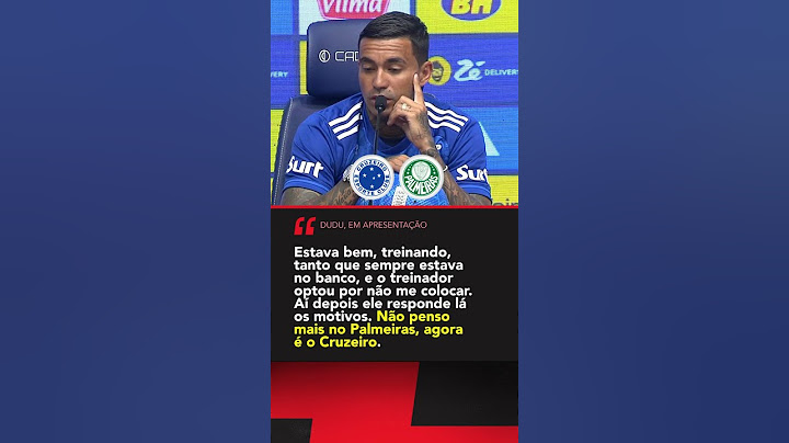 CORNETOU O ABEL FERREIRA? DUDU FALOU ISSO EM SUA APRESENTAÇÃO NO CRUZEIRO