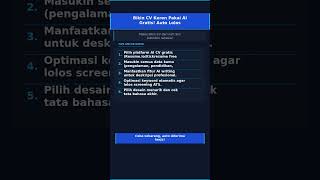Bikin CV Keren Pakai AI Gratis! Auto Lolos #Shorts