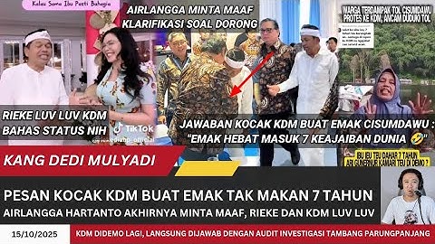 JAWABAN KOCAK KDM BIKIN NGAKAK‼️KDM RESPON EMAK CISUMDAWU YANG TAK MAKAN 7 TAHUN, RIEKE LUV KDM.