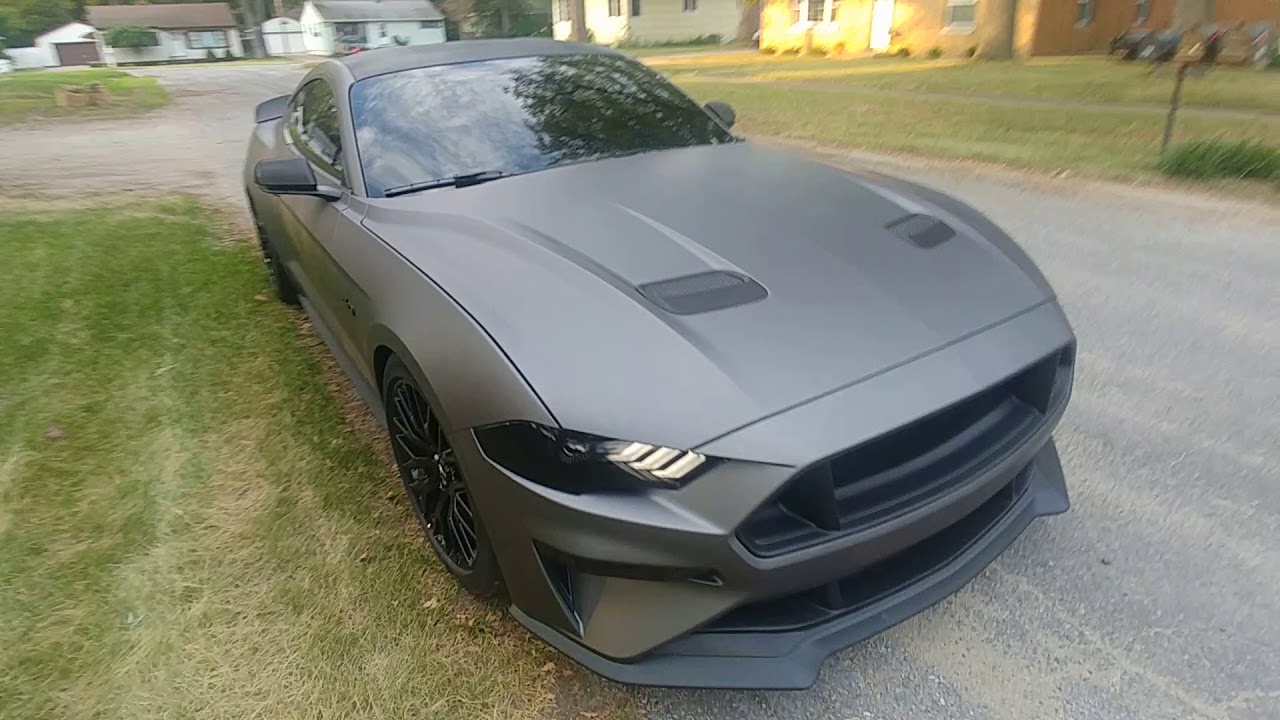 Matte Black Car Wrap Mustang / Mustang / Big sean pusha t 2 chainz.