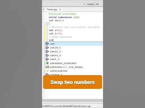 swap two variable in C++. #shorts #programmingshorts #swapping - YouTube