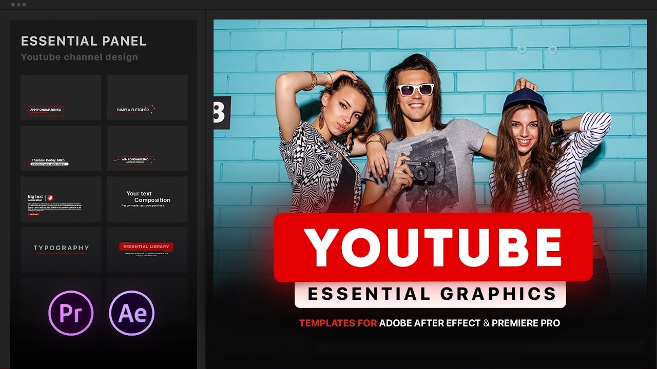 Youtube Essential Library V2 After Effects Template And Premiere Pro