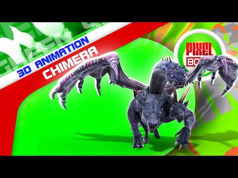 Green Screen Mythological Chimera Monsters 3D Animation PixelBoomCG