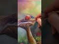 Картина на холсте Божья коровка. Процесс написания.