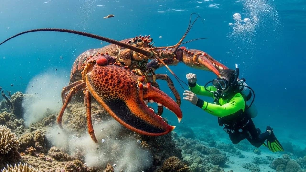 Tôi ra khơi đánh bắt hải sản và bất ngờ bắt được một con tôm hùm chất lượng tuyệt hảo.