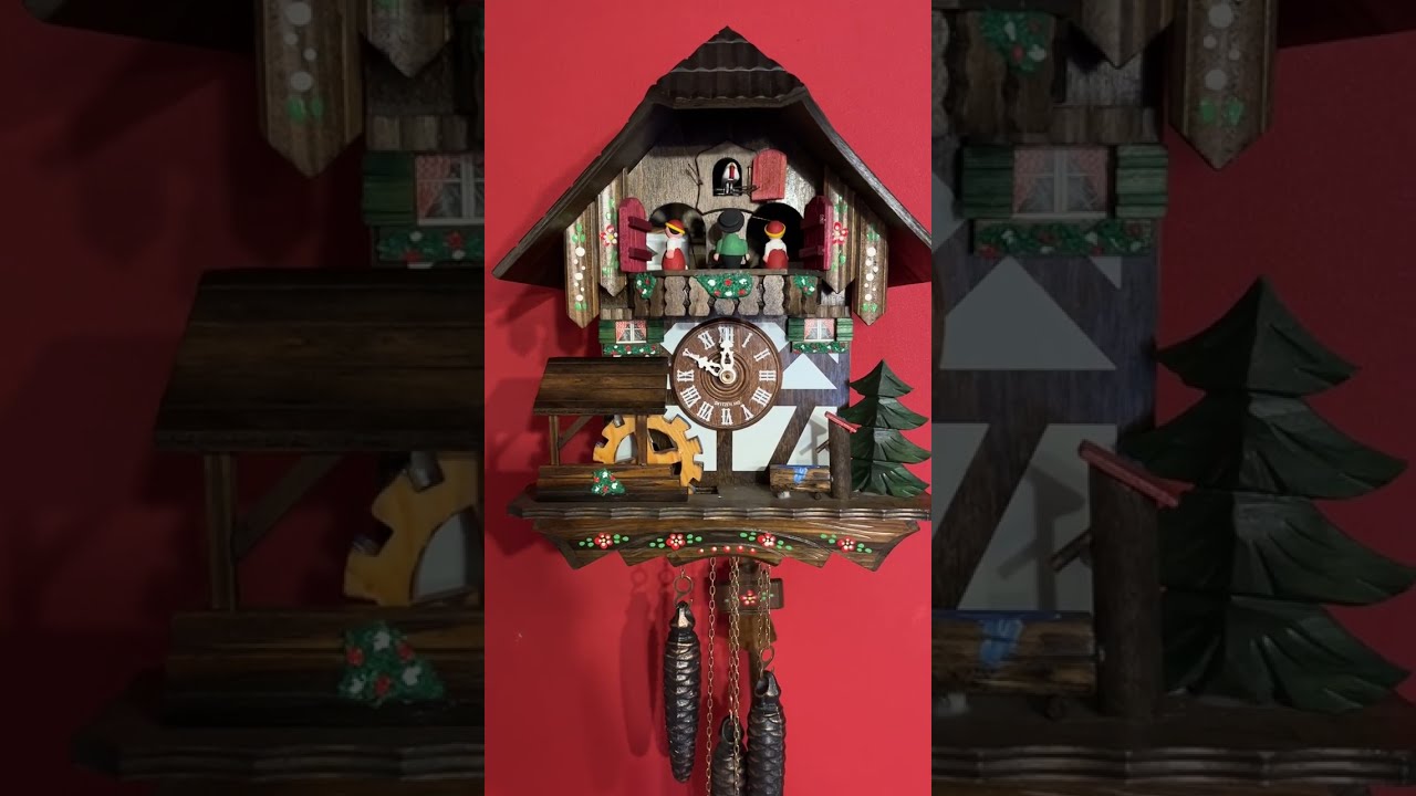 スイス、レッチャー社製重錘式鳩時計再生稼働品 254SWM3032 - YouTube