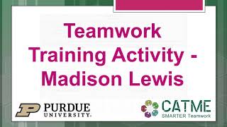CATME Teamwork Training Activity - Madison Lewis