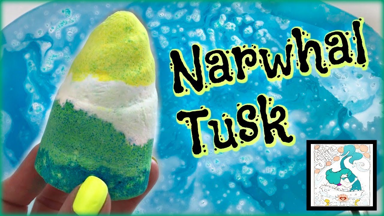 BOMB SHELLS BATH ART "Narwhal Tusk" Bath Bomb Demo & Review in Jetted Tub *Unicorn Horn Style