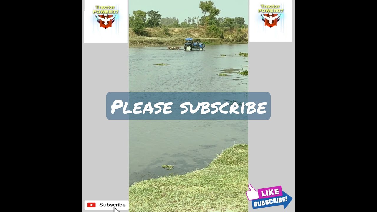 tractor crossing river