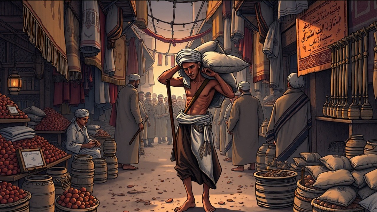 قصة الشاب اليتيم الذي كان يعمل حمّالًا في السوق، فاصبح أغنى تاجر في المدينة