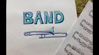 (Old)  MAKING MY BAND BINDER COVER | decorating my binder for trombone! Speeddraw
