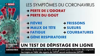 Coronavirus : un test de dépistage en ligne