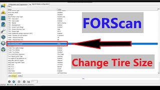 Adjusting Tire Size with FORScan screenshot 4