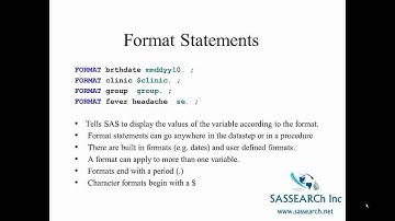 How to use SAS - Lesson 4 - Formats and Labels