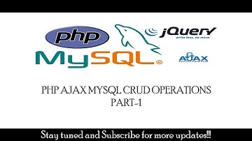 PHP AJAX MYSQL Crud Operations Part-1