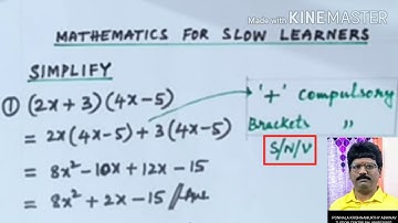 Simplify (2x-3)² - (4x+5)². MATHEMATICS BASICS FOR SLOW LEARNERS - PKM ATC.