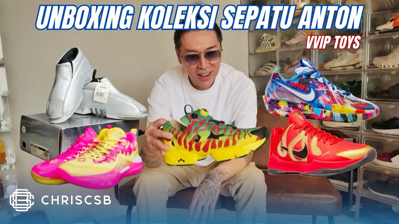 Unboxing Koleksi Sneakers Anton VVIP TOYS! Ada Air Jordan, Rigorere AR2 Fusion, Jurassic Park Reebok
