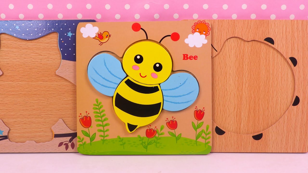 Jouets pour Bébé Animaux Puzzle Anglais- Français