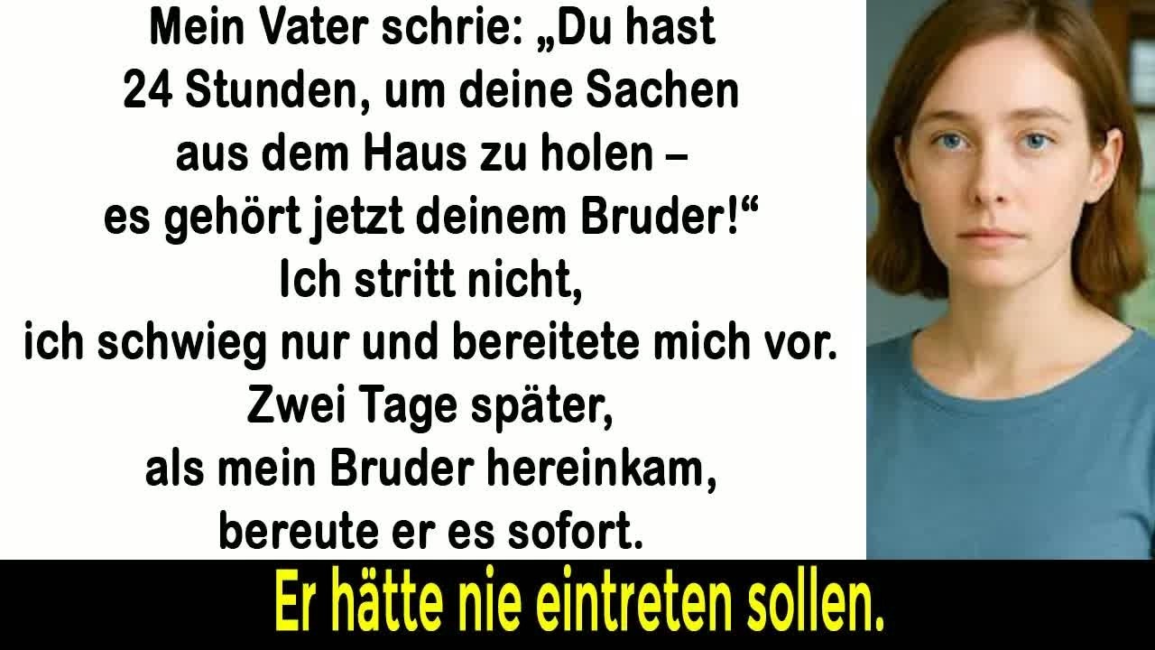 Vater schrie： „Pack deine Sachen, dein Bruder besitzt das Haus!“ – ich lächelte nur still