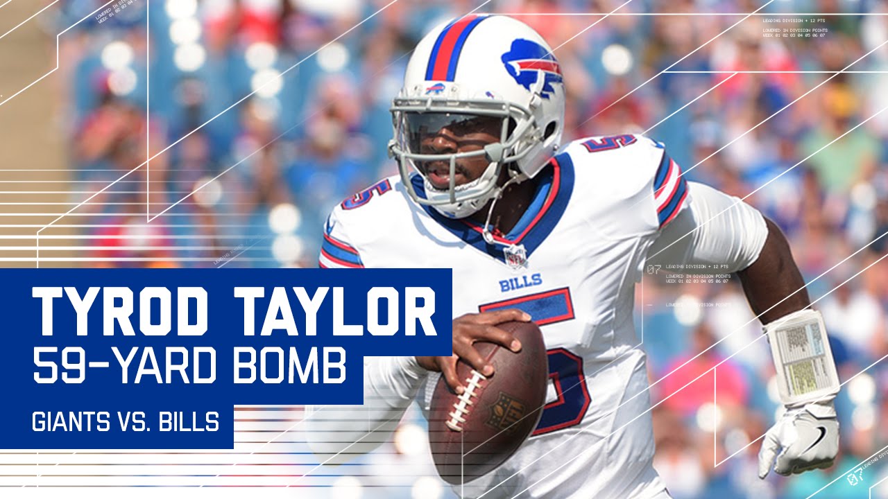 Tyrod Taylor Avoids Sack & Throws 59Yard Bomb to Charles Clay