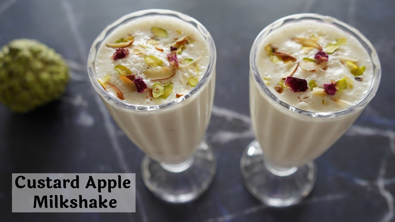 Custard Apple Milkshake Recipe Instant Sitafal Milkshake Quick and