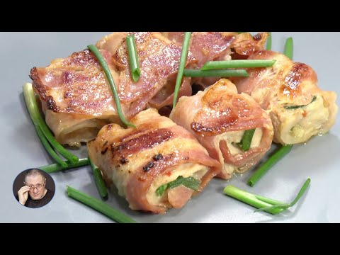 Chicken breast skewers with bacon | Very good!