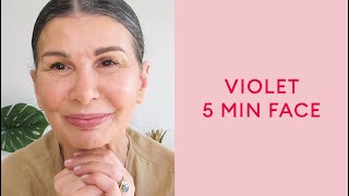 Stylist Violet Ballatos bronzey makeup look for mature skin