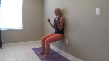 Wall Sit - Bicep Curls